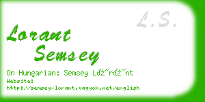 lorant semsey business card